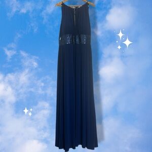 Elegant R&M Richards Blue Evening Gown